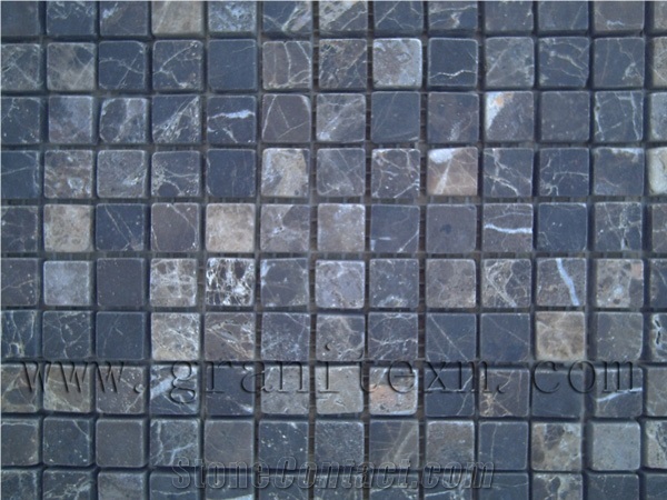 Dark Emperador Tumbled Mosaic