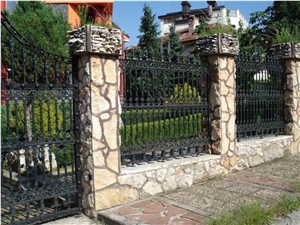 Yellow Decorative Mossy Stone, Yellow Gneiss Building, Walling