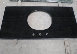 Cheap China Jet Black Granite Vanity Top