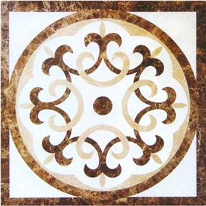 Cheap Dark Emperador Square Waterjet Medallion
