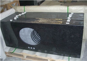 Decorative Black Galaxy Vanity Tops, Black Granite Vanity Tops