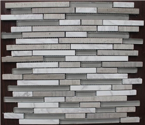 Light Emperador Stone Glass Mosaic Tile Pattern, Brown Marble Glass Mosaic