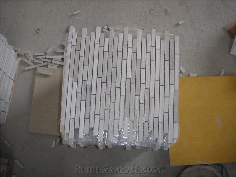 Silver Travertine Mosaic, Silver Travertine Grey Limestone Mosaic