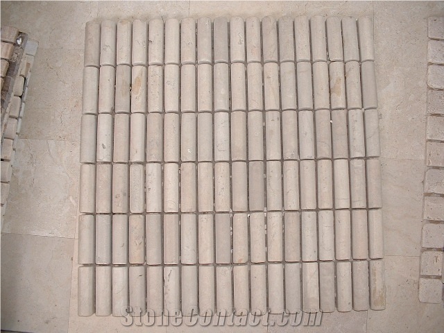 Silver Travertine Mosaic, Silver Travertine Grey Limestone Mosaic