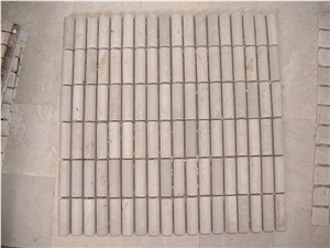 Silver Travertine Mosaic, Silver Travertine Grey Limestone Mosaic