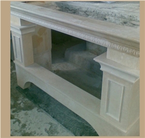 Fireplace Mantels, Spuma Beige Limestone