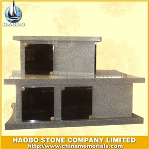 Chinese Factory 5 Crypts G603 Grey Granite and Shanxi Black Granite Columbarium, Cemetery Mausoleum