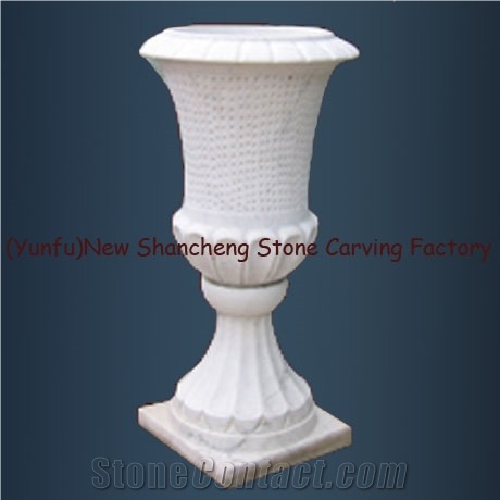 White Marble Flower Pot