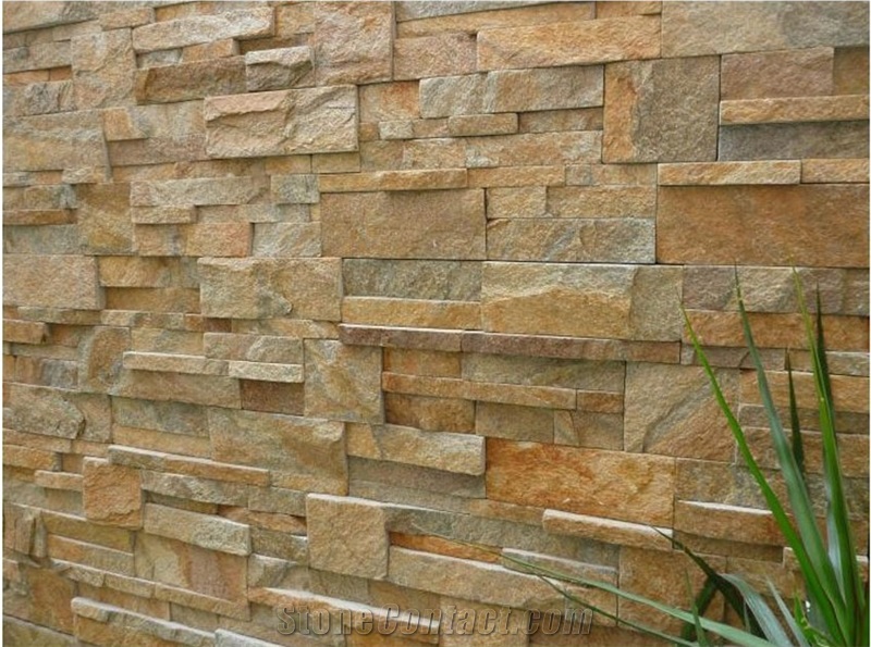 Golden Quartzite Cultured Stone, Golden Yellow Quartzite Cultured Stone