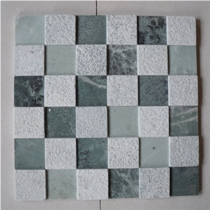 Green Marble and White Marble Mix Mosaic Green Marble and White Marble Mix Mosaic