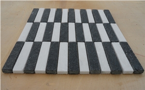 White and Black Quartzite Mosiac, White