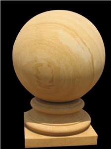 Stone Ball Wooden Yellow Sandstone
