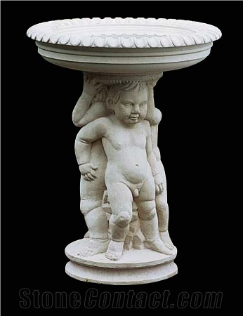 White Sandstone Bird Bath, Agra White Sandstone Garden, Palisade