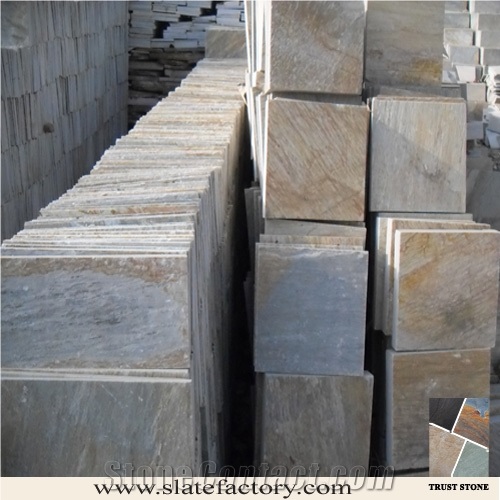 Gold Quartzite Tiles, China Yellow Quartzite
