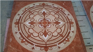 Waterjet Medallion, Waterjet Pattern,mosaic, Alicante Red Marble Waterjet Medallion Waterjet Medallion, Waterjet Pattern,mosaic, Alicante Red Marble Waterjet Medallion