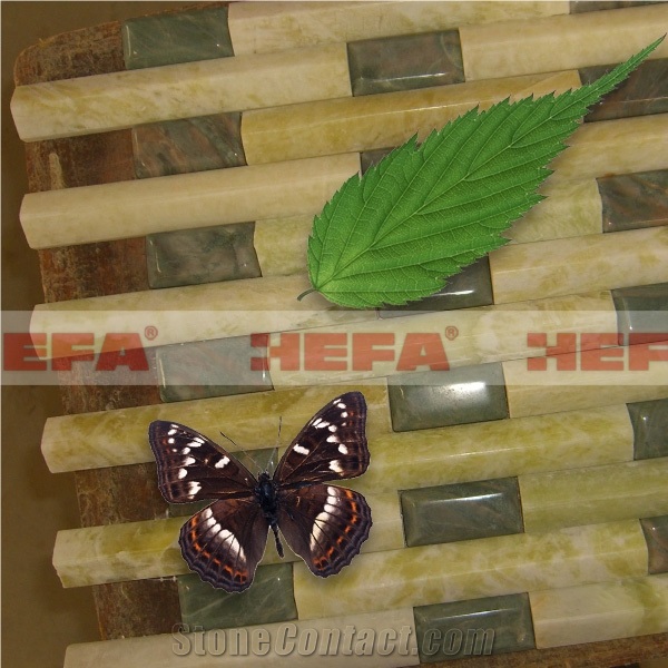 Green 3d Mosaic XMD020GJ1, Jade ,Huaan Jade Green Marble Mosaic
