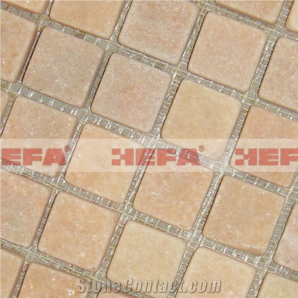 Pink Mosaic Art Patterns XMD018R, Rose Pink Marble Mosaic