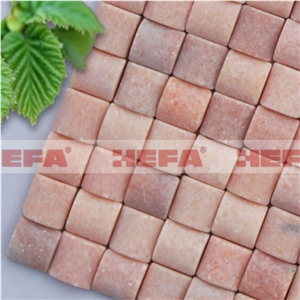 Red Glass Mosaic XMD008R, Rose Pink Marble Glass Mosaic