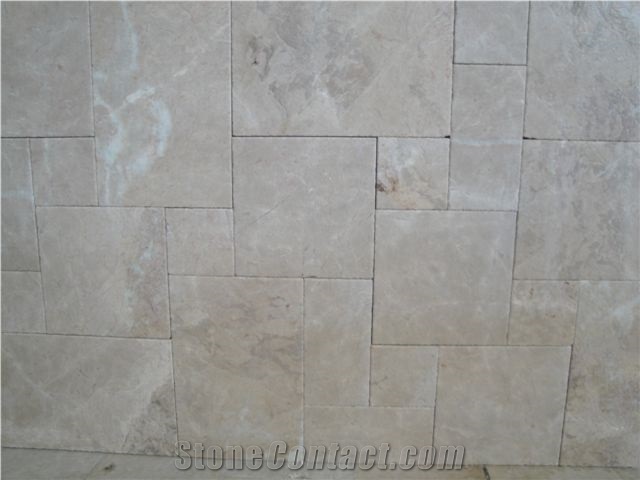 Sandblasted & Brushed Marble Pattern, Saruhanli Beige Marble Cobble, Pavers