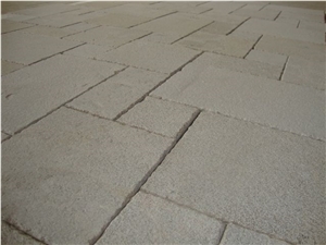 Sandblasted Marble Pattern, Saruhanli Beige Marble Cobble, Pavers