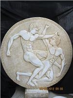 Marble Carved Embossment, Relief, Dionysos White Marble