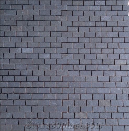 Himachal Black Mosaic Tile, Quartzite