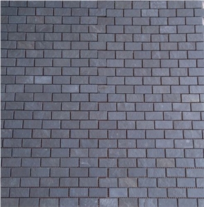 Himachal Black Mosaic Tile, Quartzite