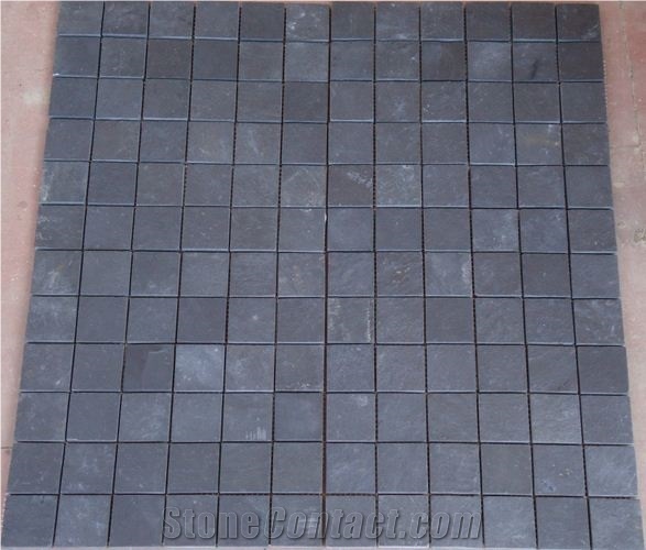 Himachal Black Mosaic Tile, Quartzite