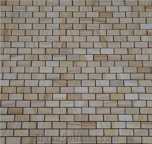 Teak Wood Sand Stone Mosaic, Teakwood Sandstone