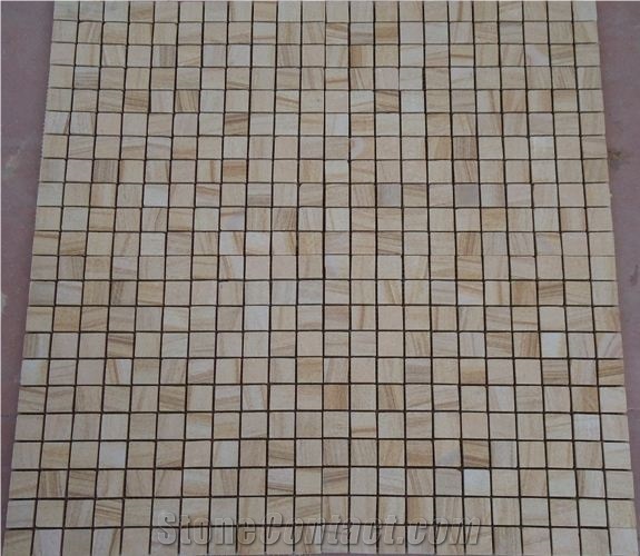 Teak Wood Sand Stone Mosaic, Teakwood Sandstone