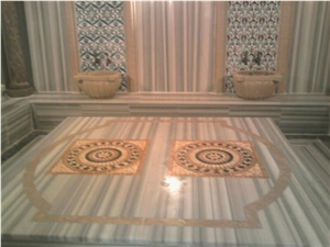 Turkish Hammam, Marmara White Marble Bath Design