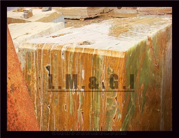 GREEN MULTI Onyx Block