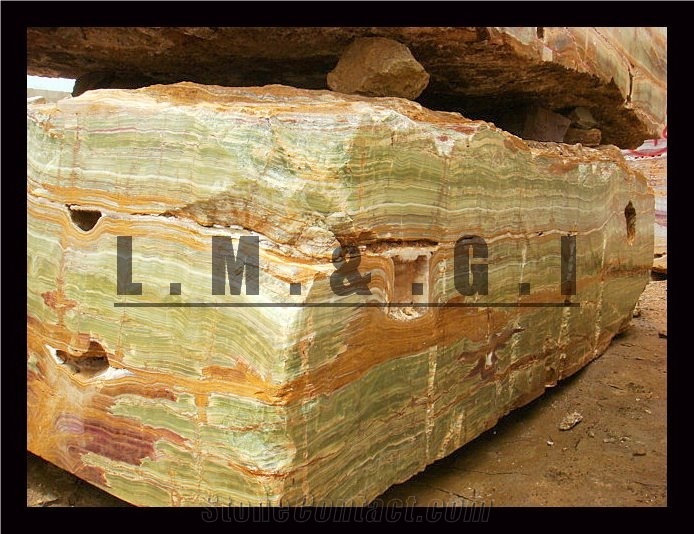 GREEN MULTI Onyx Block