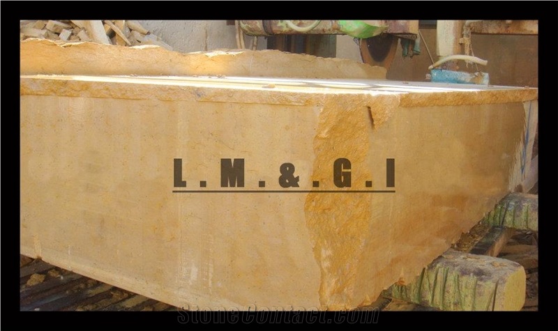 Indus Gold Limestone Block, Pakistan Yellow Limestone