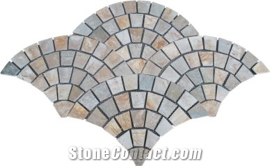 Quartzite Crazy Paving on Mesh
