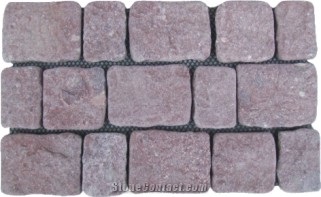Red Basalt Paving on Mesh