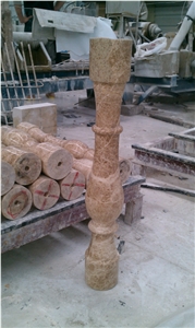 Light Emperador Brown Marble Balustrade