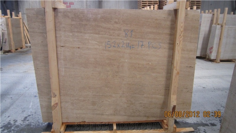 Bucak Light Travertine, Travertine Slabs