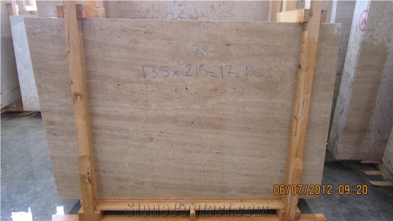 Bucak Light Travertine, Travertine Slabs