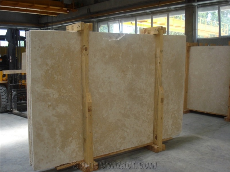 Denizli Light Travertine Slabs, Turkey Beige Travertine