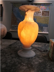 Alabaster Lamps, Stone Decors, Persian Beige Alabaster Home Decor