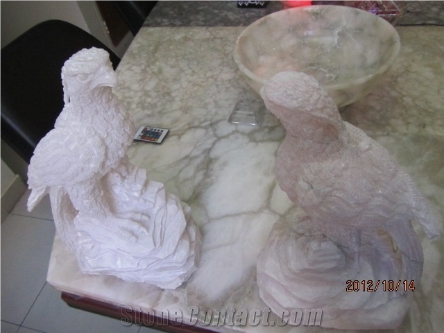 Persian White Alabaster Carved Artifact