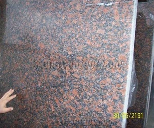 India New Ruby Red Granite Slab(good Quality)