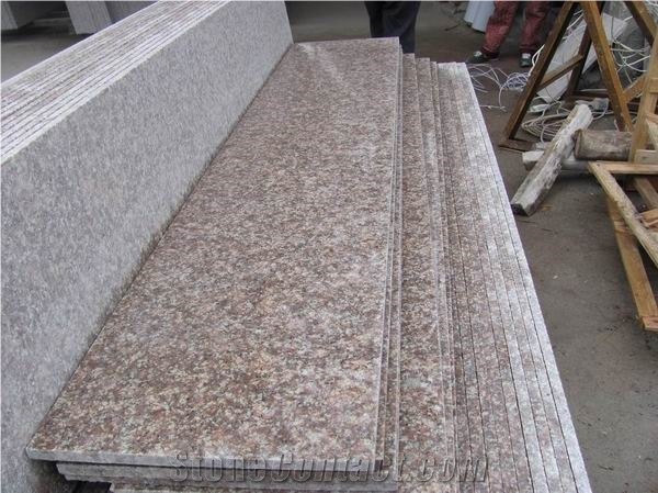 G687 Granite Slabs, China Peach Red Granite Tiles