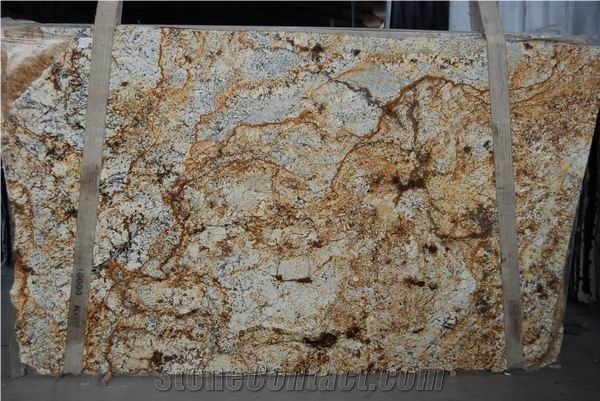 Polished Golden Silver Granite Slab(good Polished)