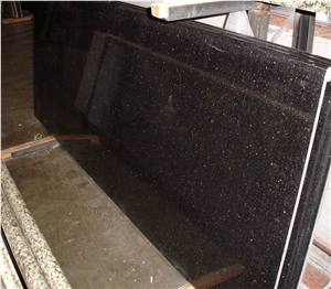 Polished Indian Black Galaxy Kitchen Countertop Island Top