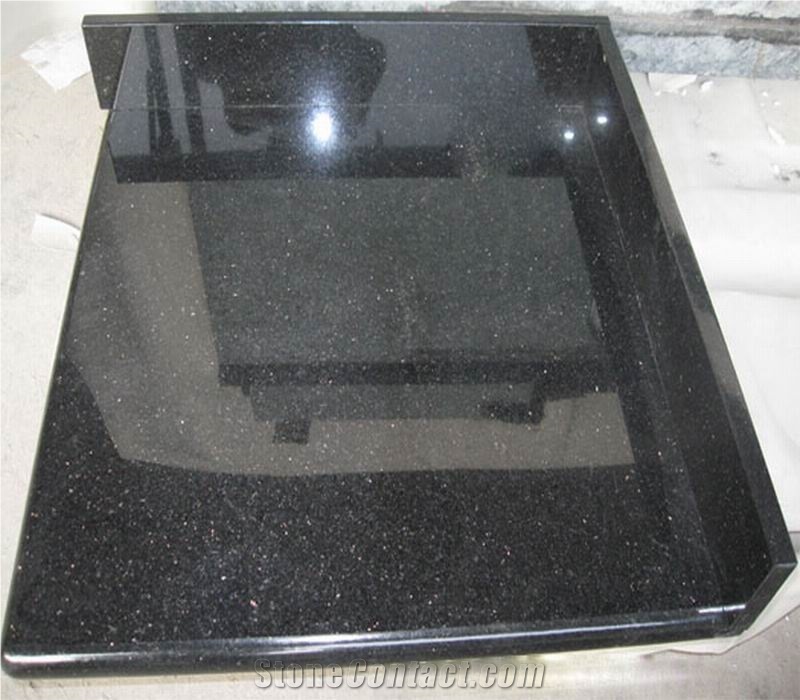 Polished Indian Black Galaxy Kitchen Countertop Island Top