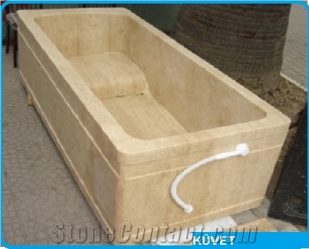 Travertine Shower Tray, Afyon Gold Yellow Travertine
