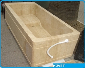 Travertine Shower Tray, Afyon Gold Yellow Travertine