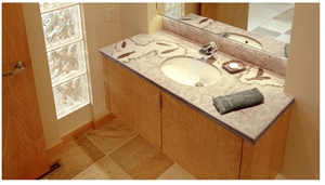 Fossil Stone Vanity Tops, Beige Limestone Vanity Tops
